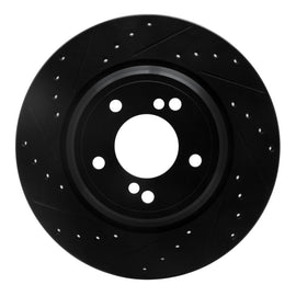 R1 00-06 BMW M5 Rear Left Drilled & Slotted Black Brake Rotor