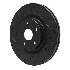 R1 20-25 Subaru WRX Front Left Drilled & Slotted Black Brake Rotor