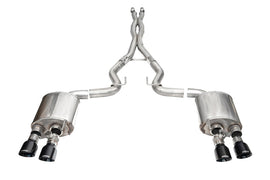 Corsa 24+ Ford Mustang Dark Horse 5.0L 3in Dual Rear Cat-Back w/Twin 4.5in Black PVD Slash Tips