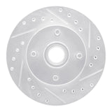 R1 78-93 Ford Granada Front Right Drilled & Slotted Silver Brake Rotor