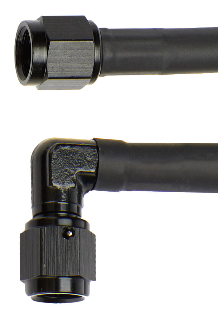 Coated Braided Line 18in #4 Hose -4 90 Deg/-4 Str