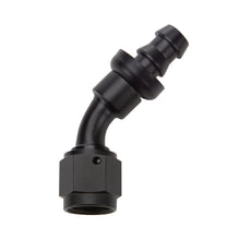 Load image into Gallery viewer, Pushlock Hose End Black 45 Deg Elbow -16
