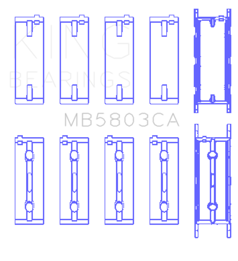 King BMW S65B40A Crankshaft Main Bearing Set (Set of 5)