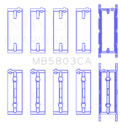 King BMW S65B40A (Size +0.25mm) Crankshaft Main Bearing ( Set of 5 )