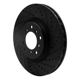 R1 01-06 BMW M3 Left Front Drilled & Slotted Black Brake Rotor
