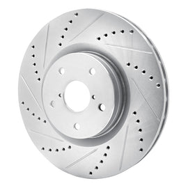 R1 05-20 Subaru Impreza Front Left Drilled & Slotted Silver Brake Rotor