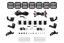 Load image into Gallery viewer, Diode Dynamics Prinsu/Sherpa Roof Racks- SS5 7-Pod CrossLink Mounting Kit - Pro White Combo