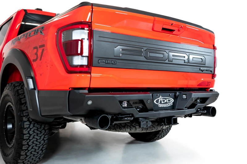 Addictive Desert Designs 2022+ Ford Raptor Stealth Fighter R Bumper w/ 2 Cube Lights - Hammer Black - Mo-Moto