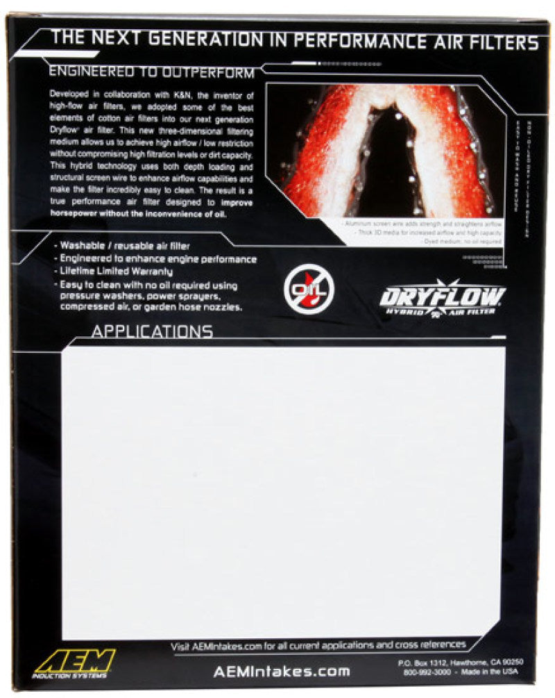 AEM 13-20 Nissan Sentra 1.8L DryFlow Air Filter - Mo-Moto