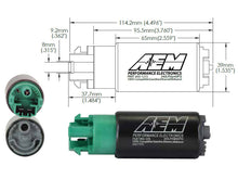 Load image into Gallery viewer, AEM 340LPH 65mm Fuel Pump Kit w/ Mounting Hooks - Ethanol Compatible - Mo-Moto