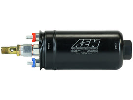 AEM 400LPH High Pressure Inline Fuel Pump - M18x1.5 Female Inlet to M12x1.5 Male Outlet - Mo-Moto
