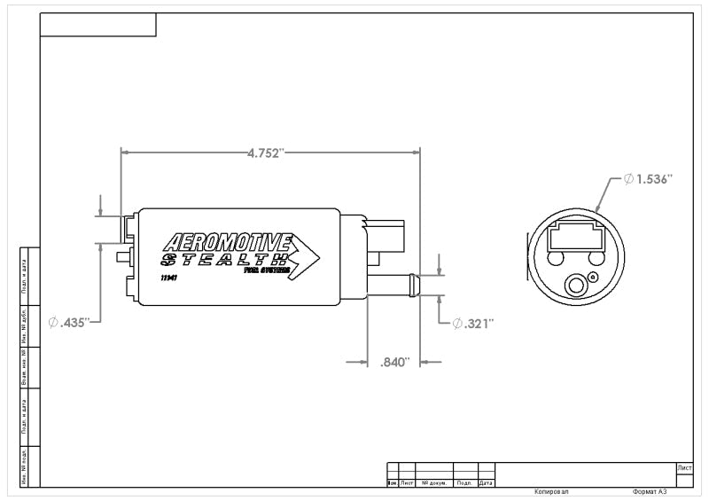 Aeromotive 340 Series Stealth In-Tank E85 Fuel Pump - Offset Inlet - Mo-Moto