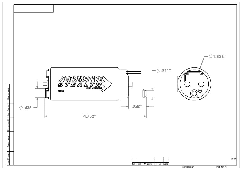 Aeromotive 340 Series Stealth In-Tank E85 Fuel Pump - Offset Inlet - Inlet Inline w/Outlet - Mo-Moto