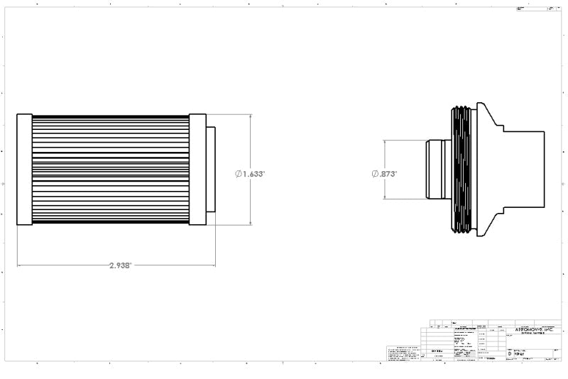 Aeromotive In-Line Filter 10AN 10 Micron Microglass Element Bright-Dip Black 2in OD - Mo-Moto
