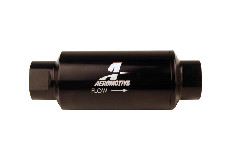 Aeromotive In-Line Filter 10AN 10 Micron Microglass Element Bright-Dip Black 2in OD - Mo-Moto