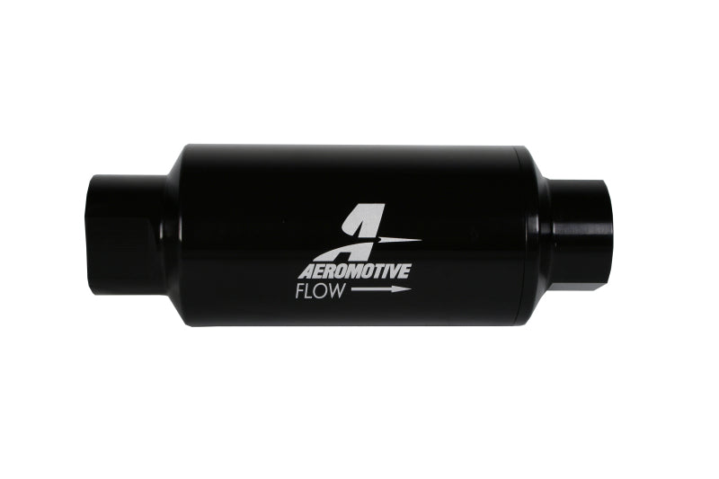 Aeromotive In-Line Filter 10AN 10 Micron Microglass Element Bright-Dip Black 2in OD - Mo-Moto
