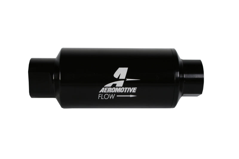 Aeromotive In-Line Filter 10AN 10 Micron Microglass Element Bright-Dip Black 2in OD - Mo-Moto