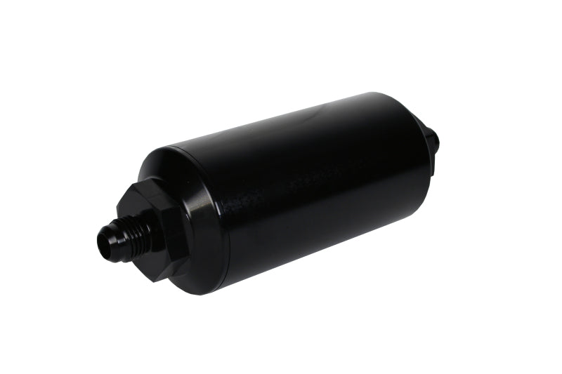 Aeromotive In-Line Filter - (AN-6 Male) 10 Micron Fabric Element Bright Dip Black Finish - Mo-Moto
