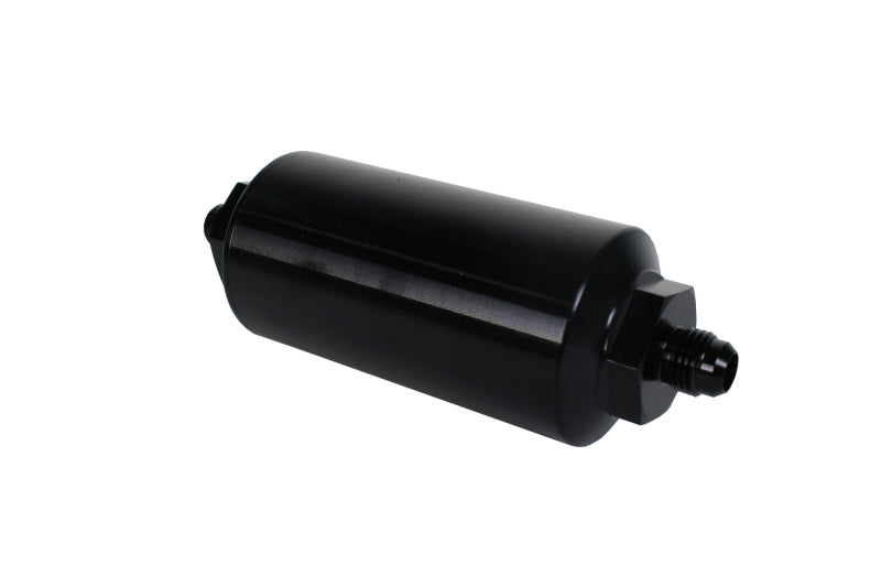 Aeromotive In-Line Filter - (AN-6 Male) 40 Micron Stainless Mesh Element Bright Dip Black Finish - Mo-Moto