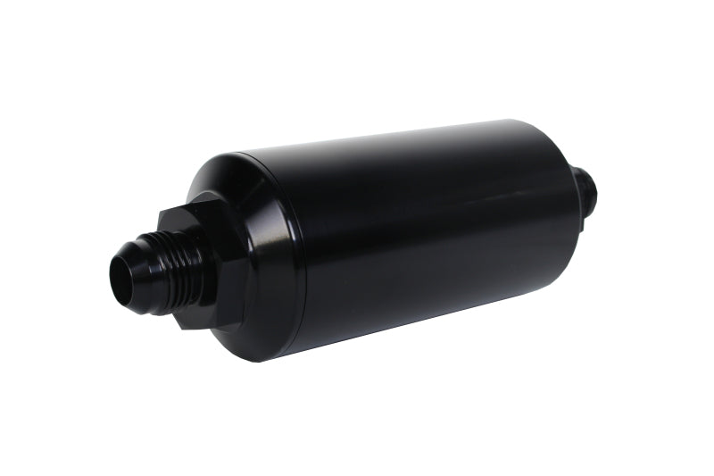 Aeromotive In-Line Filter - (AN -8 Male) 10 Micron Fabric Element Bright Dip Black Finish - Mo-Moto