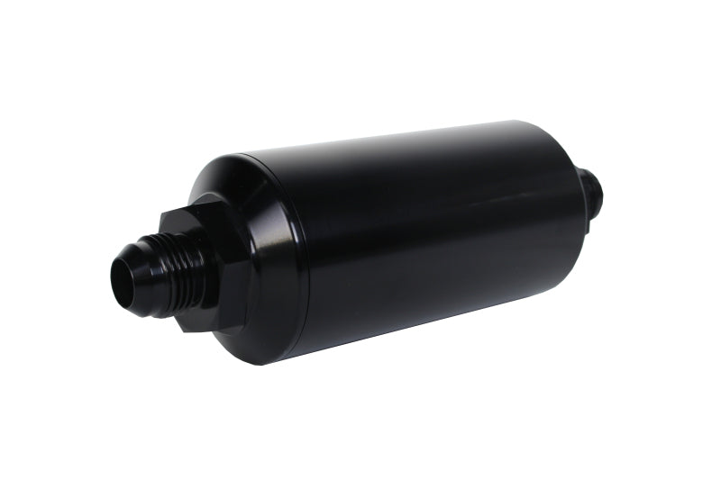 Aeromotive In-Line Filter - (AN -8 Male) 10 Micron Fabric Element Bright Dip Black Finish - Mo-Moto