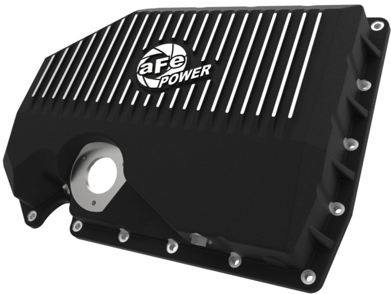 aFe 05-19 VW 1.8L/2.0L w/ Oil Sensor Engine Oil Pan Black POWER Street Series w/ Machined Fins - Mo-Moto
