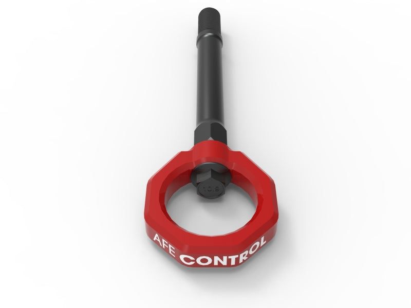 aFe CONTROL Front Tow Hook Red - Mo-Moto