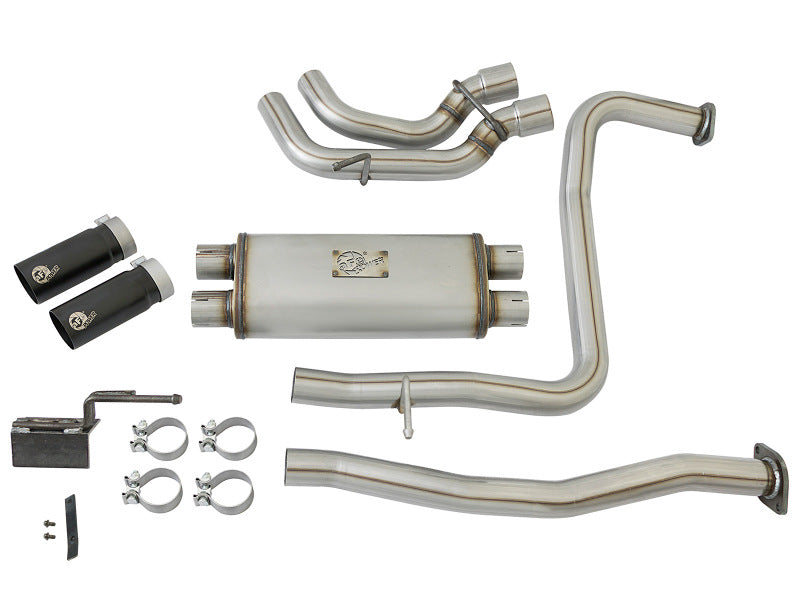 aFe POWER Rebel Series 2-1/2in 409 SS Cat Back Exhaust w/ Black Tips 16-17 Nissan Titan V8 5.6L - Mo-Moto