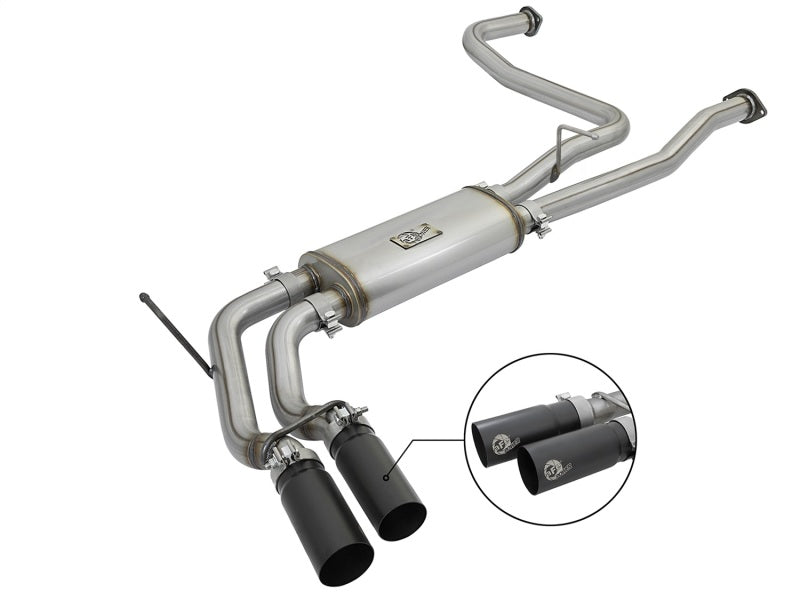 aFe POWER Rebel Series 2-1/2in 409 SS Cat Back Exhaust w/ Black Tips 16-17 Nissan Titan V8 5.6L - Mo-Moto