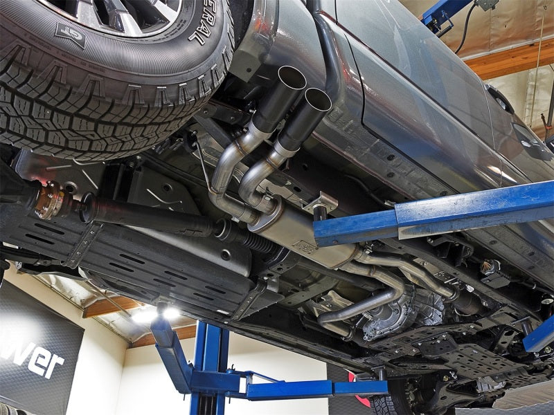 aFe POWER Rebel Series 2-1/2in 409 SS Cat Back Exhaust w/ Black Tips 16-17 Nissan Titan V8 5.6L - Mo-Moto