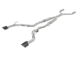 aFe POWER Takeda 2.5in 304 SS CB Exhaust w/ Carbon Fiber Tips 17-19 Infiniti Q60 V6-3.0L (tt) - Mo-Moto