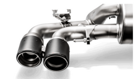 Akrapovic 18+ BMW M5 (F90) Evolution Tail Pipe Set (Carbon) w/ Red/White Akrapovic Logo - Mo-Moto