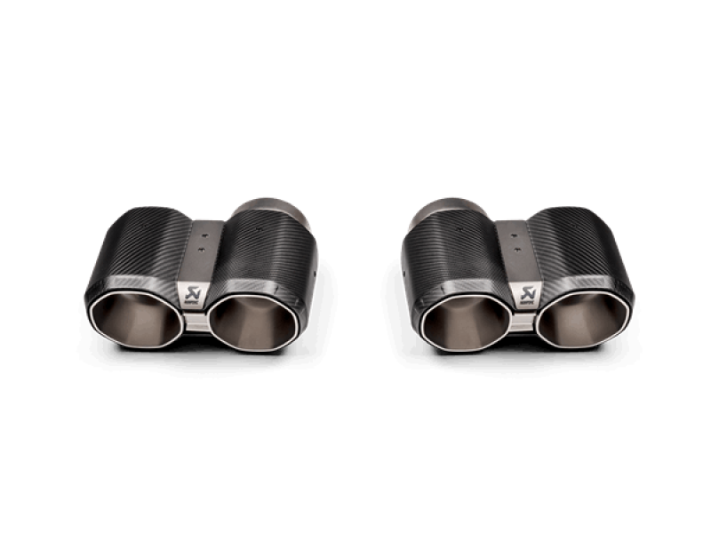 Akrapovic 2021+ BMW G87 M2, G80 M3 &amp; G82 M4 Octagonal Carbon Design Tail Pipe Set - Mo-Moto
