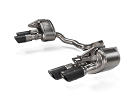 Akrapovic 2024+ Porsche Panamera Slip-On Line (Titanium) w/ Carbon Tips: Requires V6 or V8 fit kit - Mo-Moto