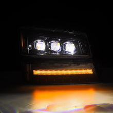 Load image into Gallery viewer, AlphaRex 03-06 Chevy Silverado 1500/2500HD/3500HD/Avalanche Alpha-Black NOVA LED Proj Headlights - Mo-Moto