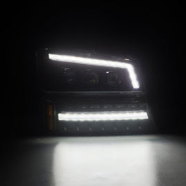 AlphaRex 03-06 Chevy Silverado 1500/2500HD/3500HD/Avalanche Alpha-Black NOVA LED Proj Headlights - Mo-Moto