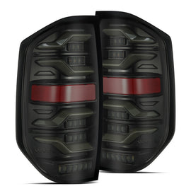 AlphaRex 14-21 Toyota Tundra LUXX LED Taillights Alpha Blk w/Activ Light/Seq Signal - Mo-Moto