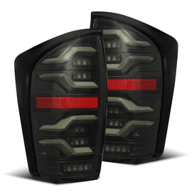 AlphaRex 16-21 Toyota Tacoma LUXX LED Taillights Alpha Blk w/Activ Light/Seq Signal - Mo-Moto