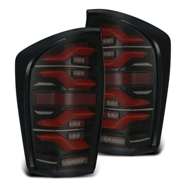 AlphaRex 16-21 Toyota Tacoma LUXX LED Taillights Blk/Red w/Activ Light/Seq Signal - Mo-Moto