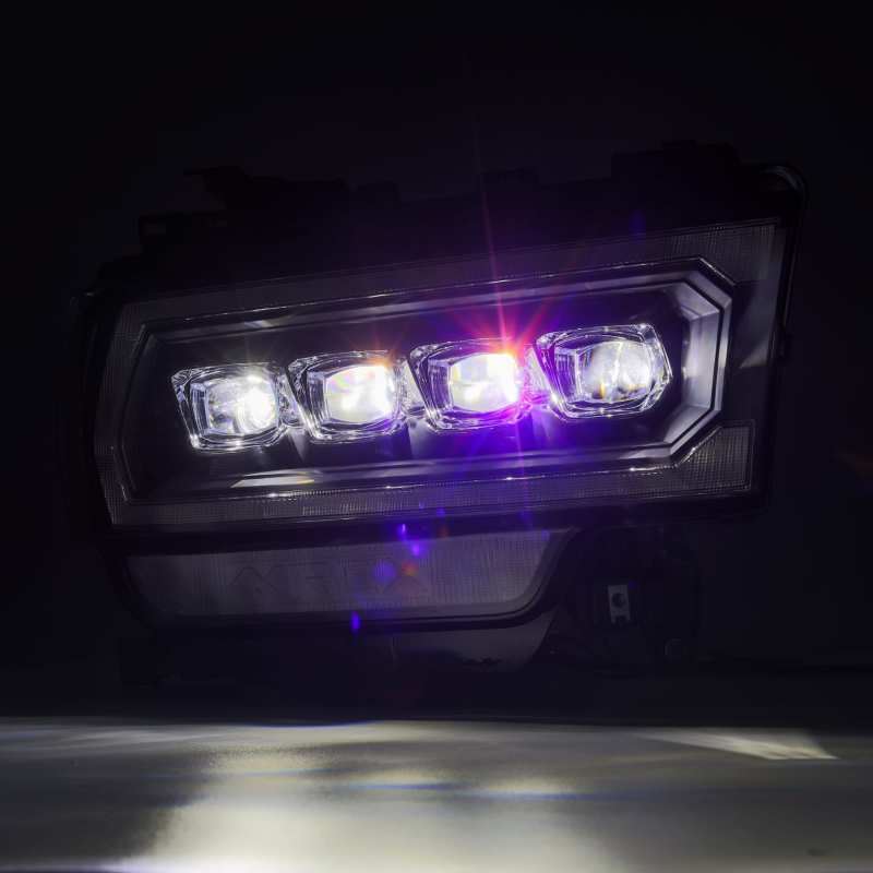 AlphaRex 19-21 Ram 2500 NOVA LED Proj Headlights Plank Style Black w/Activ Light/Seq Signal/DRL - Mo-Moto