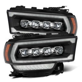 AlphaRex 19-21 Ram 2500 NOVA LED Proj Headlights Plank Style Black w/Activ Light/Seq Signal/DRL - Mo-Moto