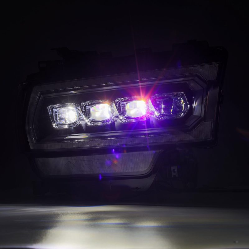 AlphaRex 19-21 Ram 2500 NOVA LED Proj Headlights Plank Style Black w/Activ Light/Seq Signal/DRL - Mo-Moto