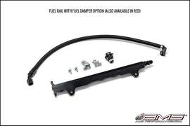 AMS Performance 08-15 Mitsubishi EVO X CNC Machined Aluminum Fuel Rail w/Pulsation Dampener - Black - Mo-Moto