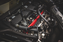 Load image into Gallery viewer, AMS Performance 08-15 Mitsubishi EVO X CNC Machined Aluminum Fuel Rail w/Pulsation Dampener - Red - Mo-Moto