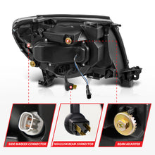 Load image into Gallery viewer, ANZO 05-11 Toyota Tacoma Full LED Proj Headlights White DRL/Init/SeqSig Black - Pair - Mo-Moto