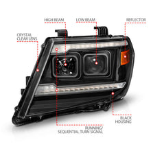 Load image into Gallery viewer, ANZO 09-20 Nissan Frontier Black Projector Plank Style DRL w/ Switchback &amp; Sequential LED DRL - Mo-Moto
