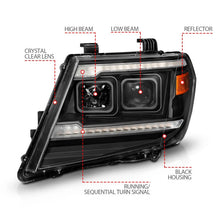 Load image into Gallery viewer, ANZO 09-20 Nissan Frontier Black Projector Plank Style DRL w/ Switchback &amp; Sequential LED DRL - Mo-Moto