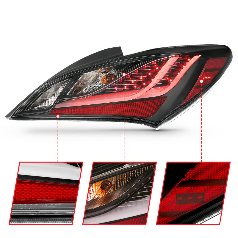 ANZO 10-13 Hyundai Genesis 2DR LED Taillights Smoke - Mo-Moto