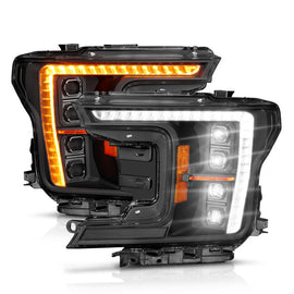 ANZO 18-20 Ford F-150 (w/Factory Halogen) Z-Series Full LED Proj Headlights Init/SeqSig - Pair - Mo-Moto