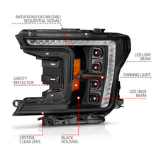 Load image into Gallery viewer, ANZO 18-20 Ford F-150 (w/Factory Halogen) Z-Series Full LED Proj Headlights Init/SeqSig - Pair - Mo-Moto
